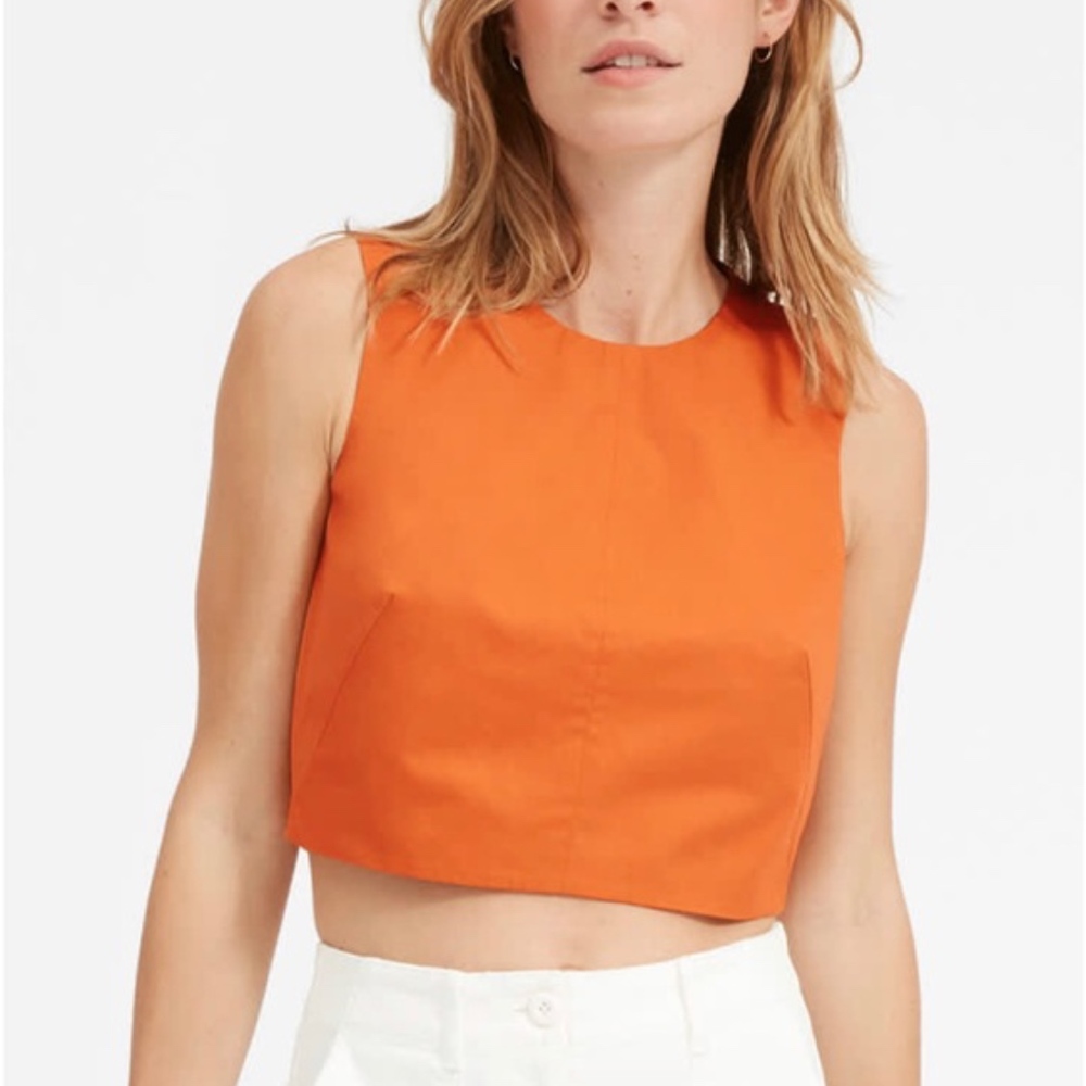 Everlane Clean Cotton Split-Back Crop Rust US16